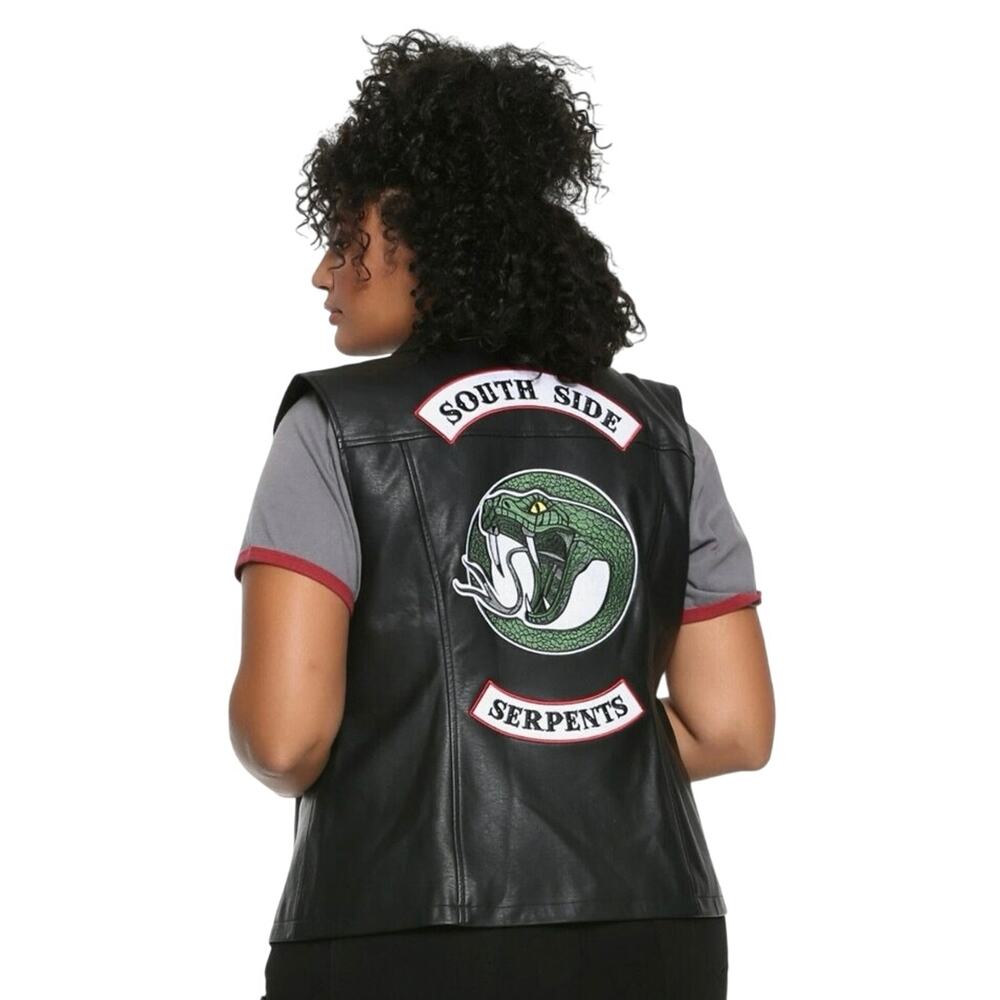 Riverdale Toni Topaz Southside Serpent Faux Leather Vest Women junior size small